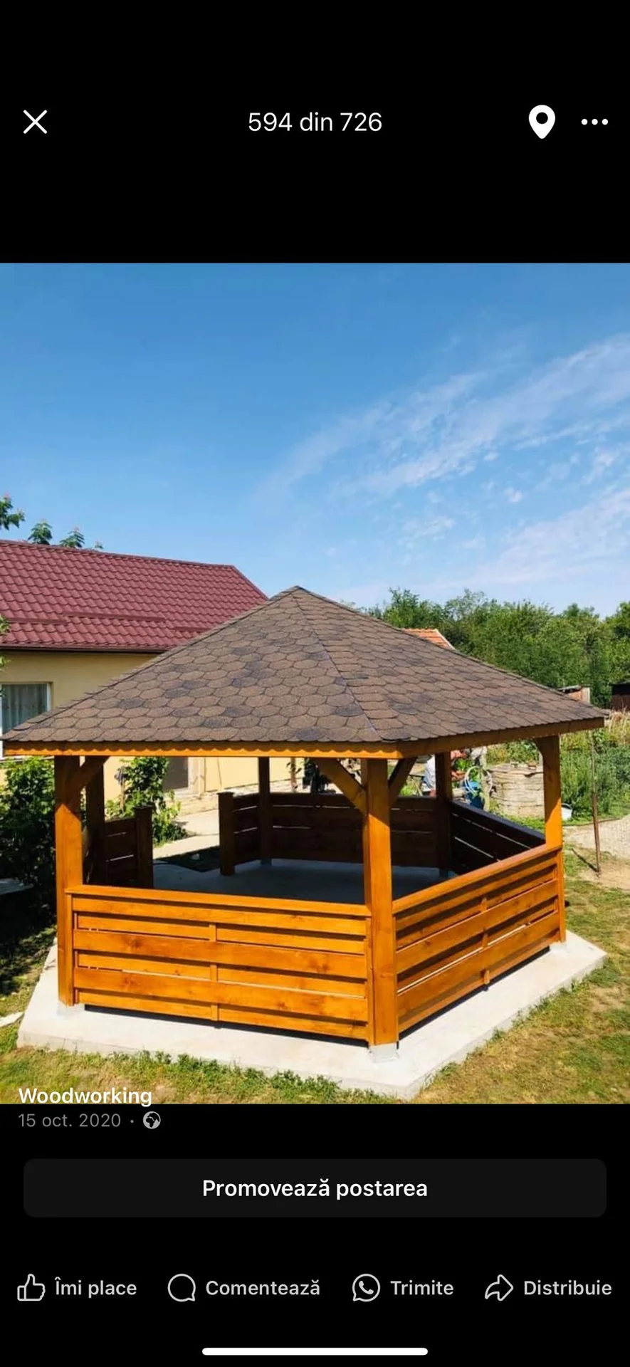 Pergola din lemn cu design elegant